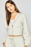 Zip Up Crop Hooded Sweatshirt