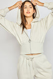 Zip Up Crop Hooded Sweatshirt