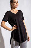 Short Sleeve V-Neck Knit Top