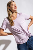 Short Sleeve V-Neck Knit Top