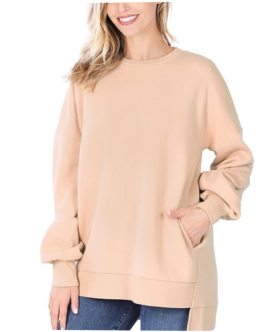 Oversized Round Neck Sweatshirt